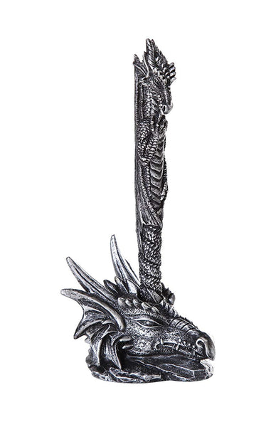 Mystical Sculptural Dragon Pen and Dragon Head Pen Holder Collectible Office Desktop Decor 6.5 Inches Tall