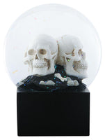 4.5 Inch LED Cream Colored Multiple Skull Heads Water Globe