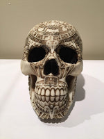 Pacific Giftware Aztec Meso America Skull Engraved with Aztec Motif Collectible Desktop Figurine Gift 6 inch