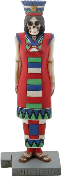 YTC 6.75 Inch Cold Cast Resin Day of The Dead Skeleton Aztec Queen Figure