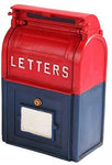 PTC 6.25 Inch Resin Mailbox Savings Piggy/Coin/Money Bank, Red and Blue