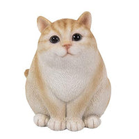 Pacific Giftware Striped Yellow Happy Fat Cat Statue Home Decor