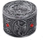 Pacific Giftware Medieval Fantasy Dragon with Red Ornamental Decorative Crystal Trinket Box