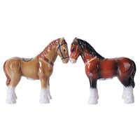 Pacific Giftware 4.75 inches Clydesdale Horses Magnetic Salt and Pepper Shaker Kitchen Set