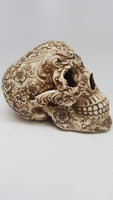 Pacific Giftware Skull Engraved with Floral Patterns Collectible Desktop Figurine Gift 6 Inch