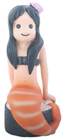 YTC 3.75 Inch Orange White Striped Tailed Front Facing Mermaid Sitting