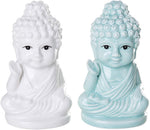 Buddha Sitting on Lotus Position Salt  Pepper Shaker Set Kitchen Decor Ceramic