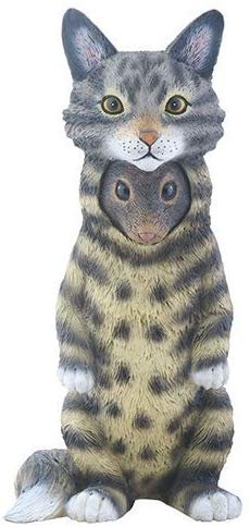 Black and Yellow Mouse as Cat Dupers Themed Decorative Figurine Statue