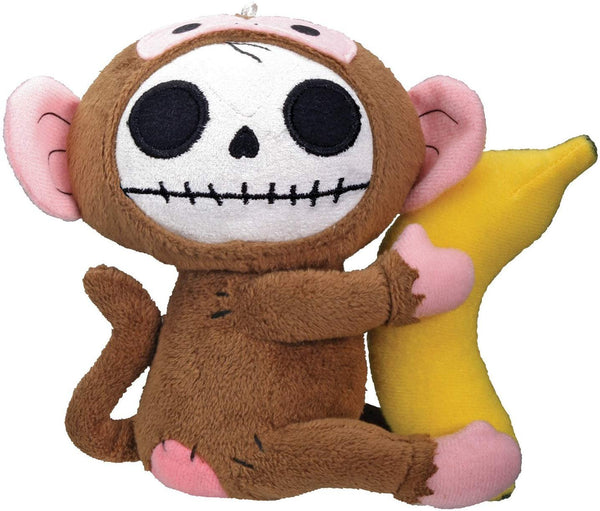 Furrybones Monkey Munky Holding onto Banana Small Plush Doll