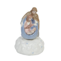 5.50 Inch Porcelain Nativity Holy Family Musical Box, White