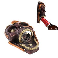 Steampunk Skull Wall Mounted Bottle Opener Figurine Made of Polyresin