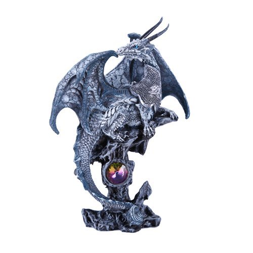 Pacific Giftware Small Winged Guardian Water Dragon Knight with Rhinestone Rock Crystal