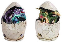 Pacific Giftware PT Small Colored Dragon Egg Home Decorative Resin Figurine Set of 2