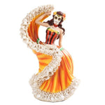 ORANGE DAY OF THE DEAD DANCER FIGURINE DOD HOME DECOR