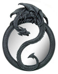 20 Inch Resin Dragon Ying Yang Celtic Wall Hanging Glass Mirror