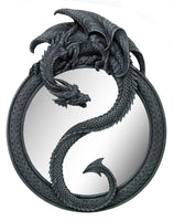 20 Inch Resin Dragon Ying Yang Celtic Wall Hanging Glass Mirror