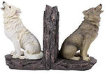 Pacific Giftware PT Howling Wolfs Decorative Resin Bookends Set