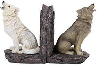 Pacific Giftware PT Howling Wolfs Decorative Resin Bookends Set