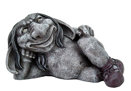 PTC 5.5 Inch Funny Face Gargoyle with Boots Laying Down Statue Figurine