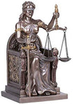 Pacific Giftware Seated Cold Cast Bronze Lady Justice Statue Home Decor