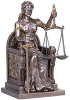 Pacific Giftware Seated Cold Cast Bronze Lady Justice Statue Home Decor