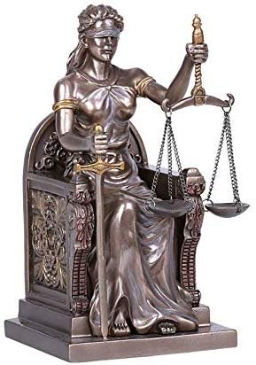 Pacific Giftware Seated Cold Cast Bronze Lady Justice Statue Home Decor