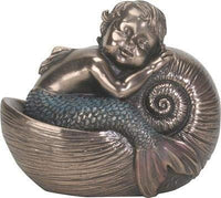 Art Nouveau Merbaby Sleeping Snugly On Nautalis