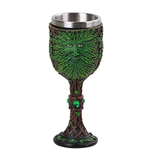 PT Greenman Face Collectible Resin Figurine Drinkable Goblet with Removable Stainless Steel Inner