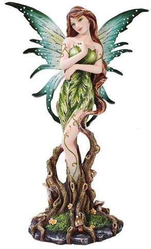 Forest Green Earth Fairy Statue Tree Leaves Fairyland Legends Fantasy Magical