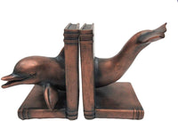 Pacific Giftware Faux Bronze Dolphin Marine Life Decorative Bookends Set 7 Inch Tall