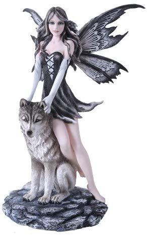 Large 20" Fairy Princess With Wolf Fairyland Legends Collection