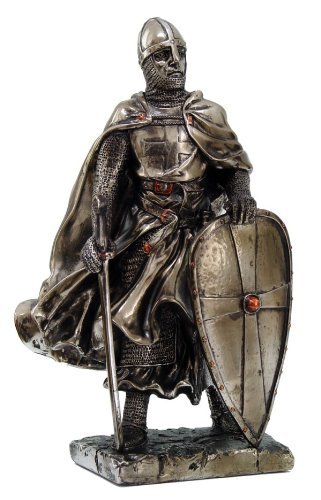 MEDIEVAL KNIGHT 7" TALL CRUSADER TEMPLAR GUARD STATUE FIGURINE SUIT OF ARMOR