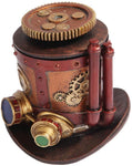 PTC 7 Inch Steampunk Themed Machinery Hat Jewelry/Trinket Box Figurine