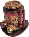 PTC 7 Inch Steampunk Themed Machinery Hat Jewelry/Trinket Box Figurine