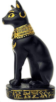 Egyptian Small Black And Gold Bastet Made of Polyresin