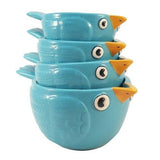 Blue Bird Ceramic Measuring Cup and Spoon Set Kitchen Decor