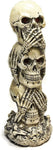 Bellaa 26980 The Hear-no, See-no, Speak-no Evil Skull Statue