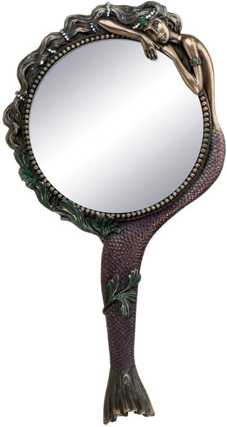 Art Nouveau Collectible Mermaid Hand Mirror Nymph Decoration