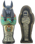 Egyptian Anubis Coffin with Mummy Decorative Figurine Statue