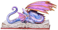 Pacific Giftware Amy Brown Book Purple Dragon Book Wyrm Dragon Statue Home Decor