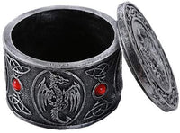 Pacific Giftware Medieval Fantasy Dragon with Red Ornamental Decorative Crystal Trinket Box