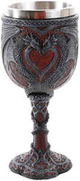 Pacific Giftware Double Dragon Heart Love Goblet Wine Cup 7 inch