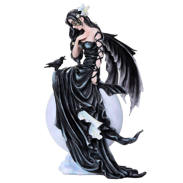 Dark Skies Lily Fairy Raven Figurine Fairies Collectible Art Inspiration 12 inches