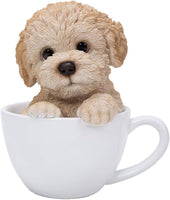 Pacific Giftware Adorable Teacup Pet Pals Puppy Collectible Figurine 5.75 Inches (Poodle)