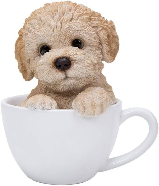 Pacific Giftware Adorable Teacup Pet Pals Puppy Collectible Figurine 5.75 Inches (Poodle)