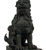 Chinese Guardian Lions Foo Dogs Bronzed Finish Statue Bookends