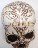 TRIBAL HOMOSAPIEN SKULL STATUE FIGURINE HUMAN SKELETON HEAD HALLOWEEN DECOR