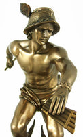 Greek God Hermes Bronzed Finish Statue Mercury Luck