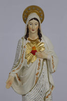 Pacific Giftware The Immaculate Heart of Mary Religious Statue Real Fabric Dress Collectible Figurine 10 Inch Tall