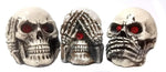 Bellaa 24160 Skull Statue The Hear No See No Speak No Evil 3 Inch